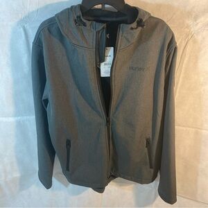 Hurley Men's Charcoal Gray Hooded Softshell Jacket